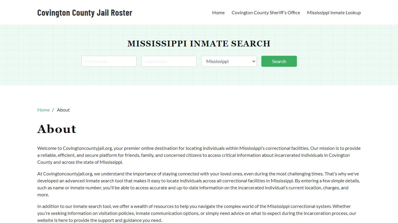 About - covingtoncountyjail.org